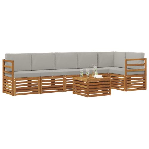 Комплекти дивани с възглавница 7 pcs Естествено и светло сиво