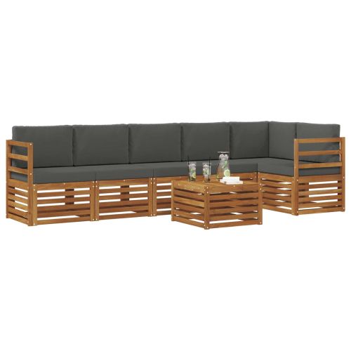 Комплекти дивани с възглавница 7 pcs Натурален и Антрацит