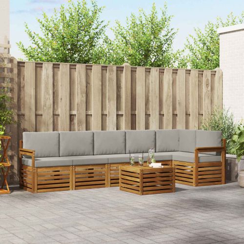 Комплекти дивани с възглавница 7 pcs Естествено и светло сиво