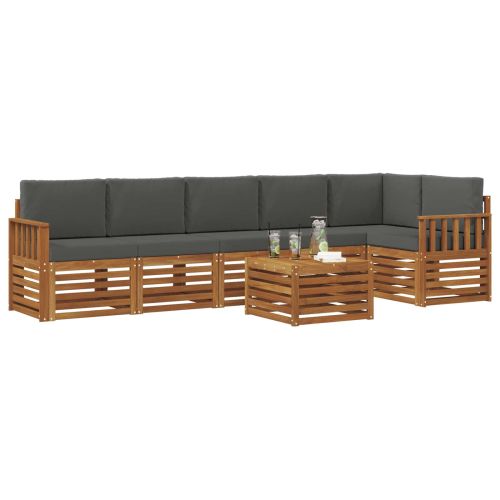 Комплекти дивани с възглавница 7 pcs Натурален и Антрацит