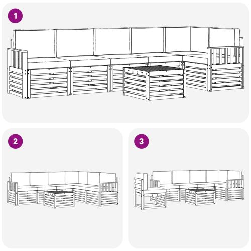 Комплекти дивани с възглавница 7 pcs Натурален и Антрацит