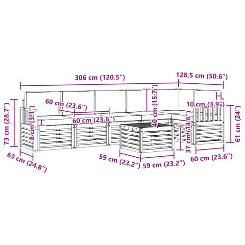 Комплекти дивани с възглавница 7 pcs Натурален и Антрацит