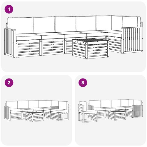 Комплекти дивани с възглавница 7 pcs Натурален и Антрацит