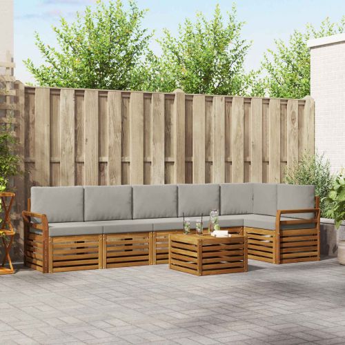 Комплекти дивани с възглавница 7 pcs Естествено и светло сиво