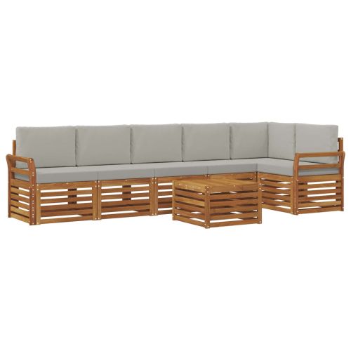 Комплекти дивани с възглавница 7 pcs Естествено и светло сиво