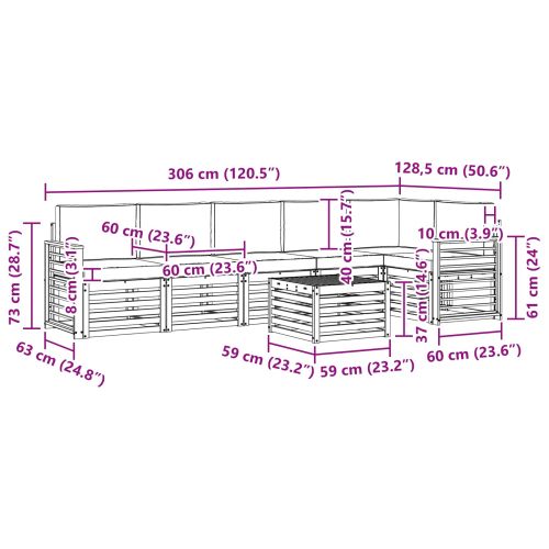 Комплекти дивани с възглавница 7 pcs Натурален и Антрацит