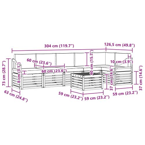Комплекти дивани с възглавница 7 pcs Натурален и Антрацит