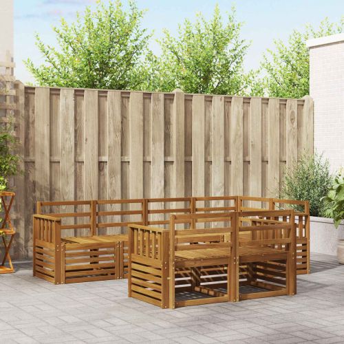 Комплекти дивани 7 pcs Естествен Солидно акациево дърво