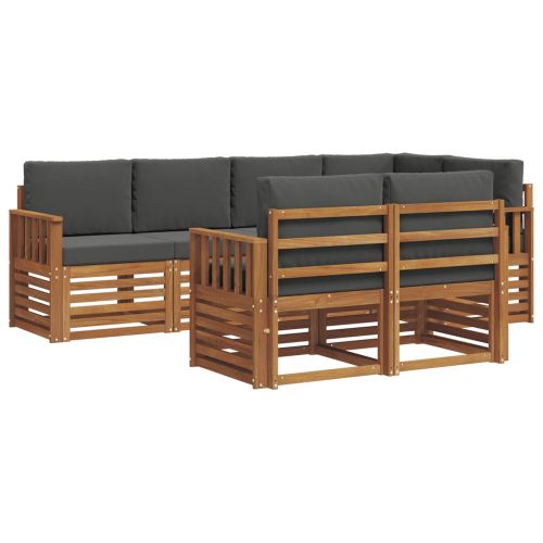 Комплекти дивани с възглавница 7 pcs Натурален и Антрацит