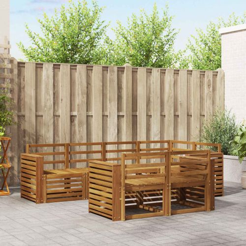 Комплекти дивани 7 pcs Естествен Солидно акациево дърво