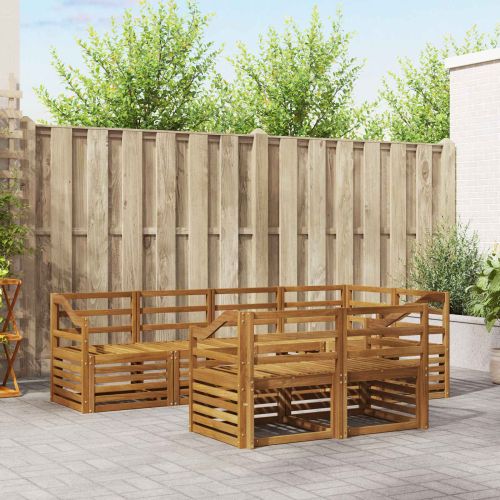 Комплекти дивани 7 pcs Естествен Солидно акациево дърво