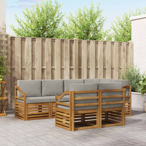 Комплекти дивани с възглавница 7 pcs Естествено и светло сиво