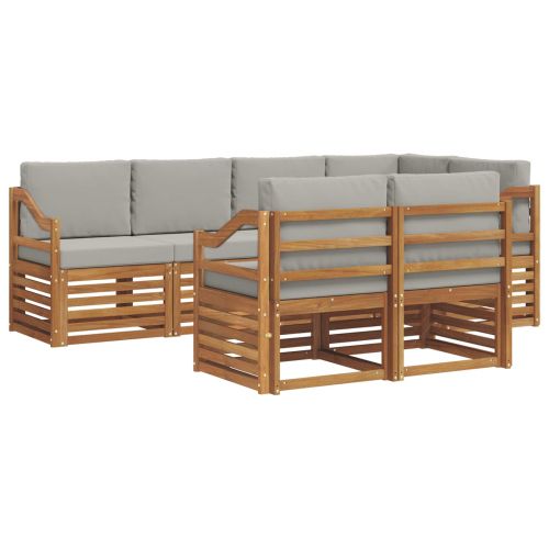 Комплекти дивани с възглавница 7 pcs Естествено и светло сиво