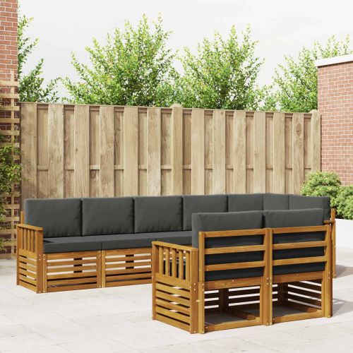 Комплекти дивани с възглавница 8 pcs Натурален и Антрацит