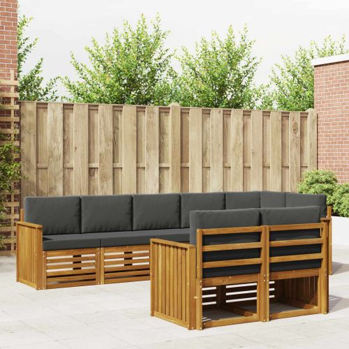 Комплекти дивани с възглавница 8 pcs Натурален и Антрацит