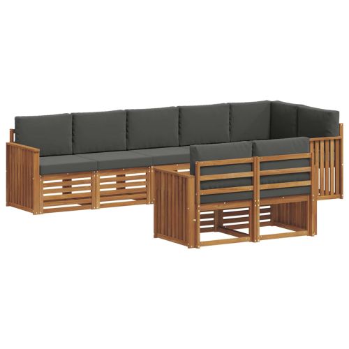 Комплекти дивани с възглавница 8 pcs Натурален и Антрацит