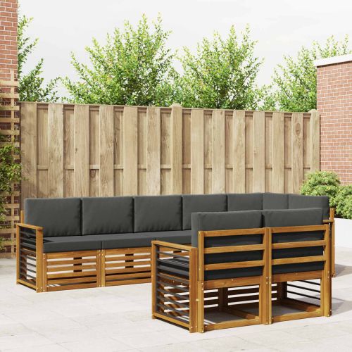 Комплекти дивани с възглавница 8 pcs Натурален и Антрацит