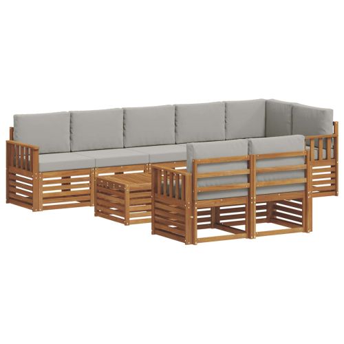 Комплекти дивани с възглавница 9 pcs Естествено и светло сиво