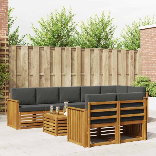 Комплекти дивани с възглавница 9 pcs Натурален и Антрацит