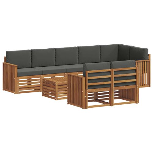 Комплекти дивани с възглавница 9 pcs Натурален и Антрацит