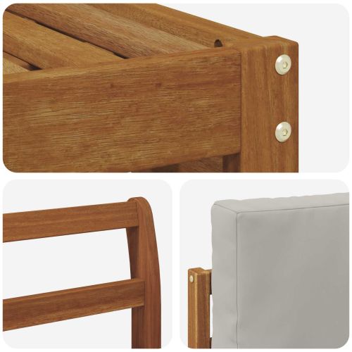 Комплекти дивани с възглавница 9 pcs Естествено и светло сиво