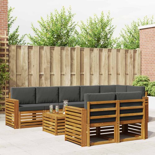 Комплекти дивани с възглавница 9 pcs Натурален и Антрацит