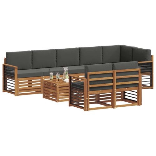 Комплекти дивани с възглавница 9 pcs Натурален и Антрацит