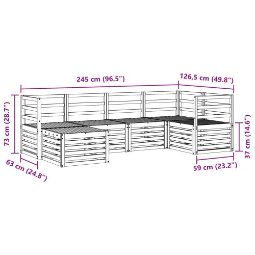 Комплекти дивани 6 pcs Естествен Солидно акациево дърво