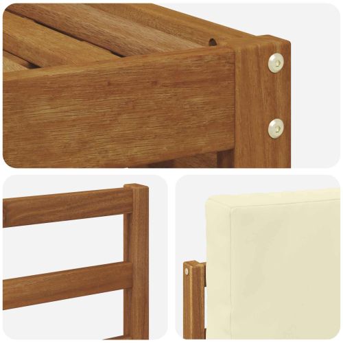 Комплекти дивани 6 pcs Натурален и Крема Солидно акациево дърво