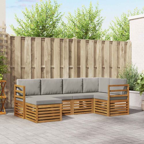 Комплекти дивани с възглавница 6 pcs Естествено и светло сиво