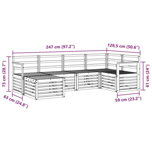 Комплекти дивани 6 pcs Естествен Солидно акациево дърво