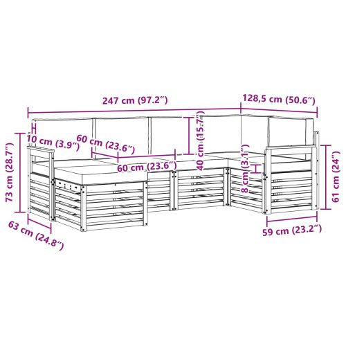 Комплекти дивани с възглавница 6 pcs Натурален и Антрацит