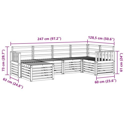 Комплекти дивани 6 pcs Естествен Солидно акациево дърво