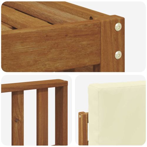 Комплекти дивани 6 pcs Натурален и Крема Солидно акациево дърво