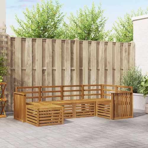 Комплекти дивани 6 pcs Естествен Солидно акациево дърво