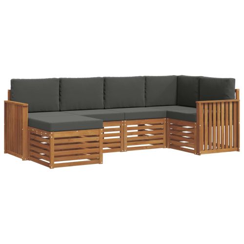 Комплекти дивани с възглавница 6 pcs Натурален и Антрацит