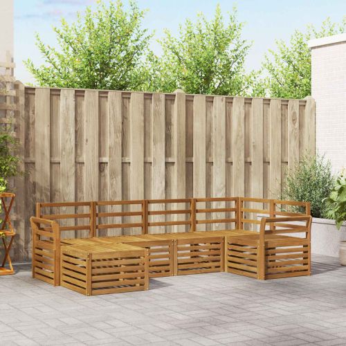 Комплекти дивани 6 pcs Естествен Солидно акациево дърво