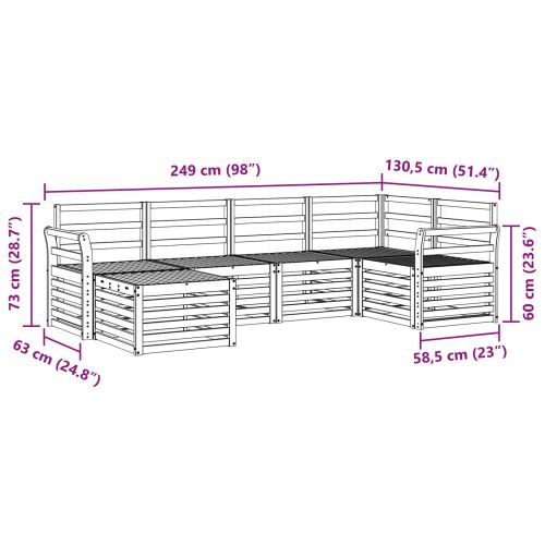 Комплекти дивани 6 pcs Естествен Солидно акациево дърво