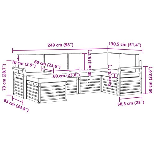 Комплекти дивани с възглавница 6 pcs Натурален и Антрацит