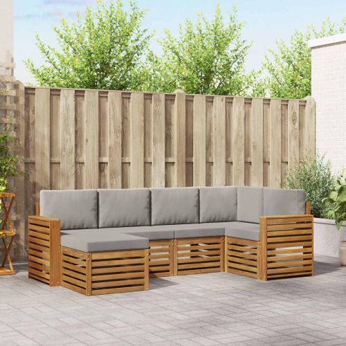 Комплекти дивани с възглавница 6 pcs Естествено и светло сиво