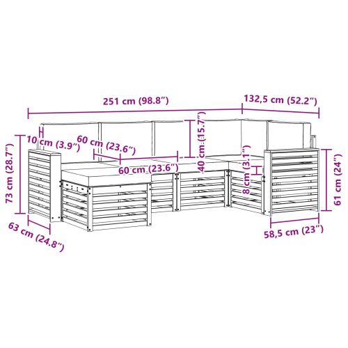Комплекти дивани с възглавница 6 pcs Естествено и светло сиво