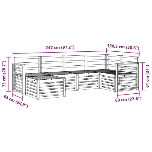 Комплекти дивани 6 pcs Естествен Солидно акациево дърво