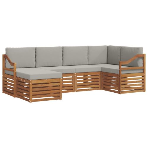 Комплекти дивани с възглавница 6 pcs Естествено и светло сиво