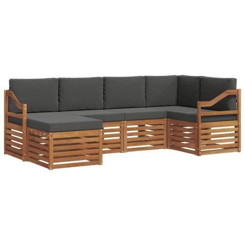 Комплекти дивани с възглавница 6 pcs Натурален и Антрацит