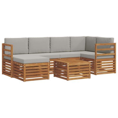 Комплекти дивани с възглавница 7 pcs Естествено и светло сиво