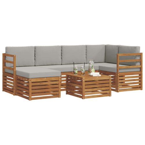 Комплекти дивани с възглавница 7 pcs Естествено и светло сиво