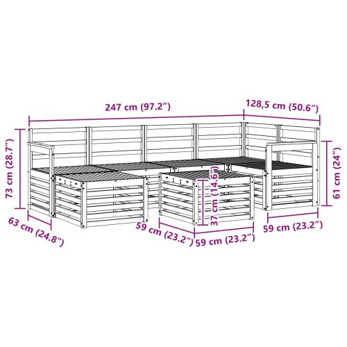 Комплекти дивани Естествен Солидно акациево дърво