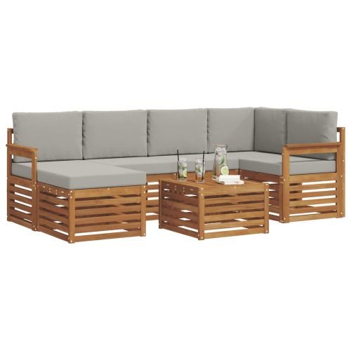 Комплекти дивани с възглавница 7 pcs Естествено и светло сиво