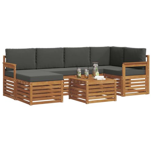 Комплекти дивани с възглавница 7 pcs Натурален и Антрацит