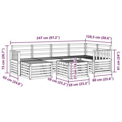Комплекти дивани Естествен Солидно акациево дърво